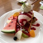 京橋千疋屋 フルーツパーラー - ハーフフルーツワッフル