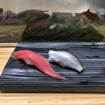 寿司の美登利 - まぐろ赤身とコハダ