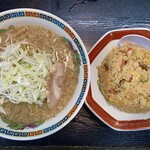 Chuukasoba Hamadaya - 「ネギ味噌ラーメン」@800＋「ミニチャーハン」@390