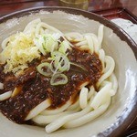 あおき - 特製ひき肉ピリ辛うどん（大：450円）