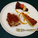 piccolo - ケーキ   840円  パンナコッタと タルトあれ  チョコのケーキ サービスしてくれたみたい 