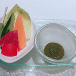 志摩観光ホテル　ベイスイート - 肝ソースと旬の野菜たち