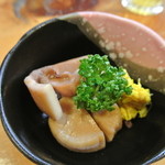 Sushi Fujiki - お通し　イカとホタテ