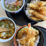 Donkyuu - 天丼セット　◇ 天丼、ミニ麺