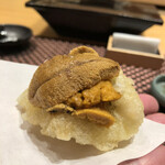 照寿司 - ハモの天ぷらとウニ　ハーモニー