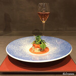 カーサ・デル・チーボ - Franciacorta Rose Contadi Castaldiとﾄｹﾞｸﾘｶﾞﾆ､ﾌﾙｰﾂﾄﾏﾄ､ﾍﾞﾙｰｶﾞｷｬﾋﾞｱのｲﾝｻﾗｰﾀ