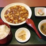 上海ガーデン - 『麻婆豆腐膳(850円)』の ライススープ付き 