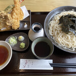 蕎麦 くつざわ - 天ざる大盛り（1570円）