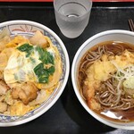 Rinya - '21/06/04 炭火親子丼と蕎麦（700円）＋海老天（120円）