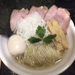 だし廊 -GoLD- - 塩のホヤだし(850円)+細麺+全部乗せ(500円)