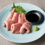 Raw Cow tongue sashimi