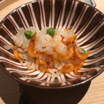 温石 - グリーンピース&桜海老揚げ焼 混ぜご飯
      →沢山の桜海老の重みによる劣化がない上澄の桜海老を揚げ焼に♫それを混ぜ込んで…これは贅沢！！何の雑味も嫌味も感じない味わいと香りが群を抜いて…旨い♡