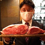 Aca 1° - 兵庫県産神戸牛のサーロインと奈良県産の雌の和牛のヒレ肉