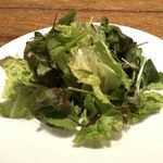 Green salad with homemade vegetable dressing