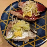 Heiroku Sushi - かつおたたき(154円)、真あじ(154円)