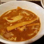 づゅる麺 池田 - 味玉鶏チャーシューつけ麺(1,100円)、つけ汁。