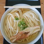 准手打ちな 満福うどん - かけ(大・冷)と、ちくわ天