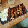 Sumibi Yakitori Taishou - きも2本、皮2本、鳥ねぎ2本