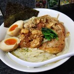 塩そば専門店 桑ばら - 和風鶏白湯冷やしそば ～唐揚げ添え～