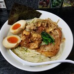 塩そば専門店 桑ばら - 和風鶏白湯冷やしそば ～唐揚げ添え～