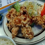 マゴコロ - 香味ダレからあげ定食(大)　いつもながらの迫力