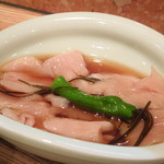 Aobadai horumon sambikuya - ガツ昆布醤油漬け焼き