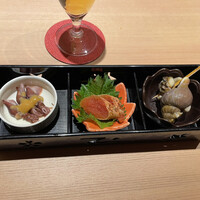 新宿 鮨 ふくじゅ - ランチ上おまかせコース
                前菜3点