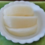 銀山茶屋 - お店様のお心使い「デザート⇒梨、美味でした」です(10/11UP)