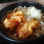 うどん万福 - かしわ天うどん温