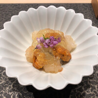 すし昇 - 三河 渡蟹雄 伊勢海老の沖漬け5日寝かせ 根室 マルタツ特選赤雲丹 生姜ジュレ