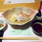 日本料理 にじ - 桜鯛骨蒸し　ポン酢　紅葉おろし