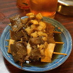藤や - 2012.10 フワ、ナンコツ、ハツモト、スジ、ハチノス（各1串100円）