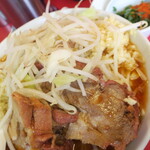 ラーメン二郎 - ラーメン小＋ニンニク多め＋ＳＫ青ネギショウガ