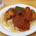 バスストップ - 料理写真:ミートカツスパ　トラジャコーヒーとセット　１１５０円