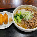 漁火 - 【ランチ】肉うどん、いなり寿司