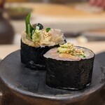 鮨みやもと - しめ鯖と胡瓜、ガリ海苔巻き