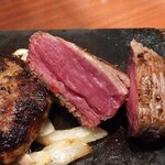 ダイヤモンドステーキ - 美しいランプ肉の断面