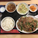 山西亭 - 2020/12 日替わり　レバニラ炒め定食(600)　おいしい