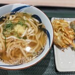 Uma gena - かけうどん、かき揚げ、ちくわの磯辺揚