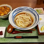 えん家 - ぶっかけうどん+ミニかきあげ丼　1000円