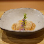 Tempura Takeuchi - 胡麻豆腐、松葉ガニの餡かけ