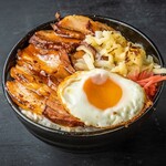 Roasted char siu bowl with melty cheese (comes with miso soup)