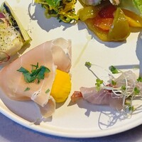 GRIGLIA Pagina - ◆前菜の9品盛り合わせ◆♪
                    
                    【皮付きヤングコーンのオーブン焼き・ナポリ名物ゼッポリーニ・真鰯のカルパッチョ・茗荷のピクルスすだち仕立て・生ハムフルーツ】♪
                    ✿左上から時計回りに♪