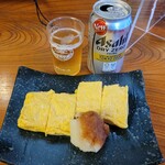 大村庵 - だし巻き玉子とノンアルコールビール