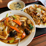 台湾料理 富祥 - 油淋鶏 ＋ 中華飯 825円