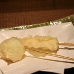 天ぷら と 海鮮 個室居酒屋 天場 - こたまねぎ天、ヤングコーン天