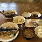 浜の味栄丸 - 朝漁定食、鯵干物
