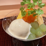 御料理 まつ山 - ラム酒のマンゴー　アイス　きんかん