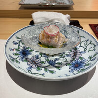 すし 副島康広 - ノドグロのタタキ　7日熟成　小松菜ウニ和え
                    　ウニ和えの小松菜がノドグロの脂を適度に抑え大変美味しい⭐️⭐️⭐️⭐️⭐️
                    