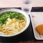 Sanuki Udon Kuuchan - かけうどん並310円 コロッケ110円 